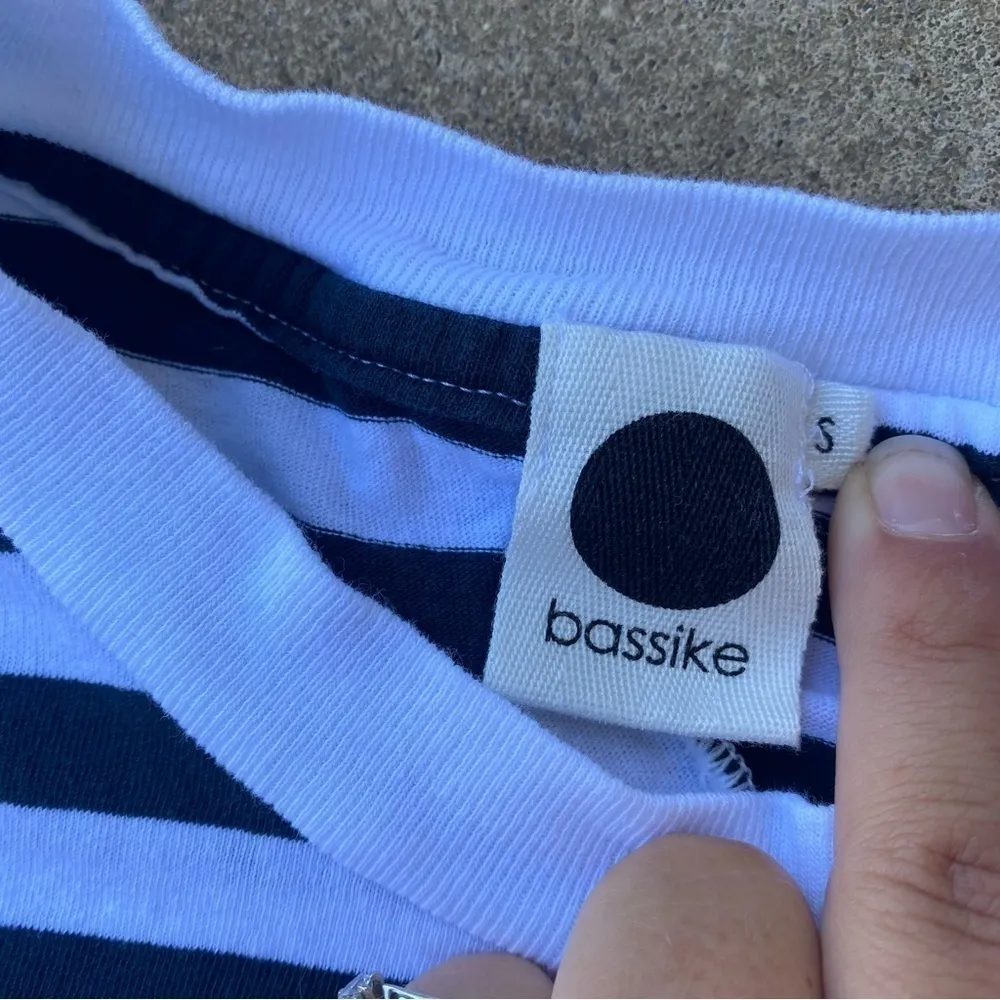 Bassike Striped Boxy T Shirt Dress White - Image 2