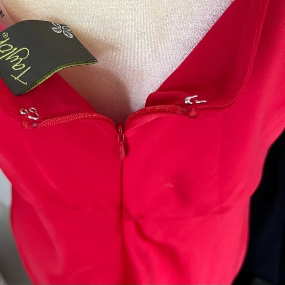 Taylor Midi Slip Midi Dress, Holiday/Christmas Party Dress, Red, Size 10, NWT‎ Red - Image 11