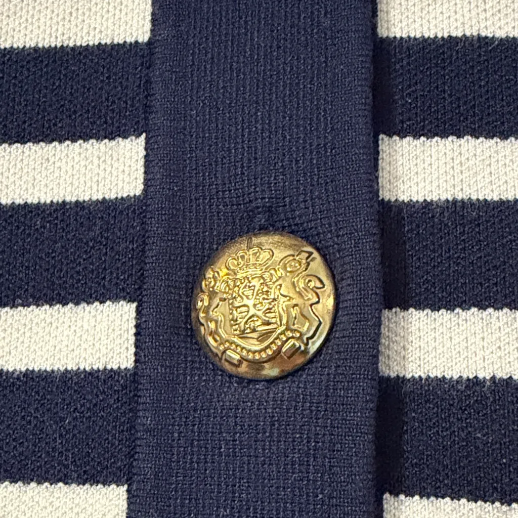 Tuckernuck Navy and White Striped Knit Liv Cardigan Size XXL - Image 4