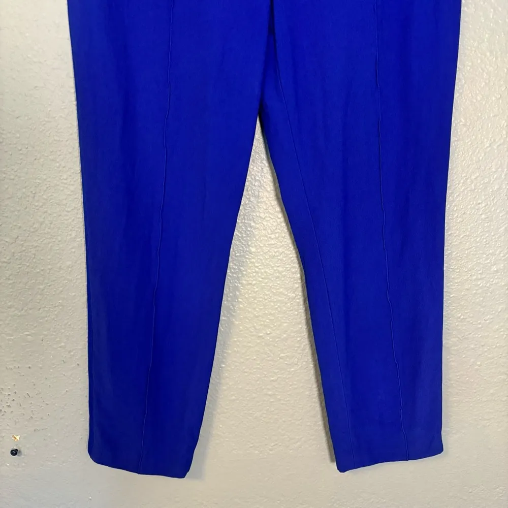 Escada Womens Cobalt Blue Straight Leg Crop Trouser 40 / Medium Classic Office - Image 5