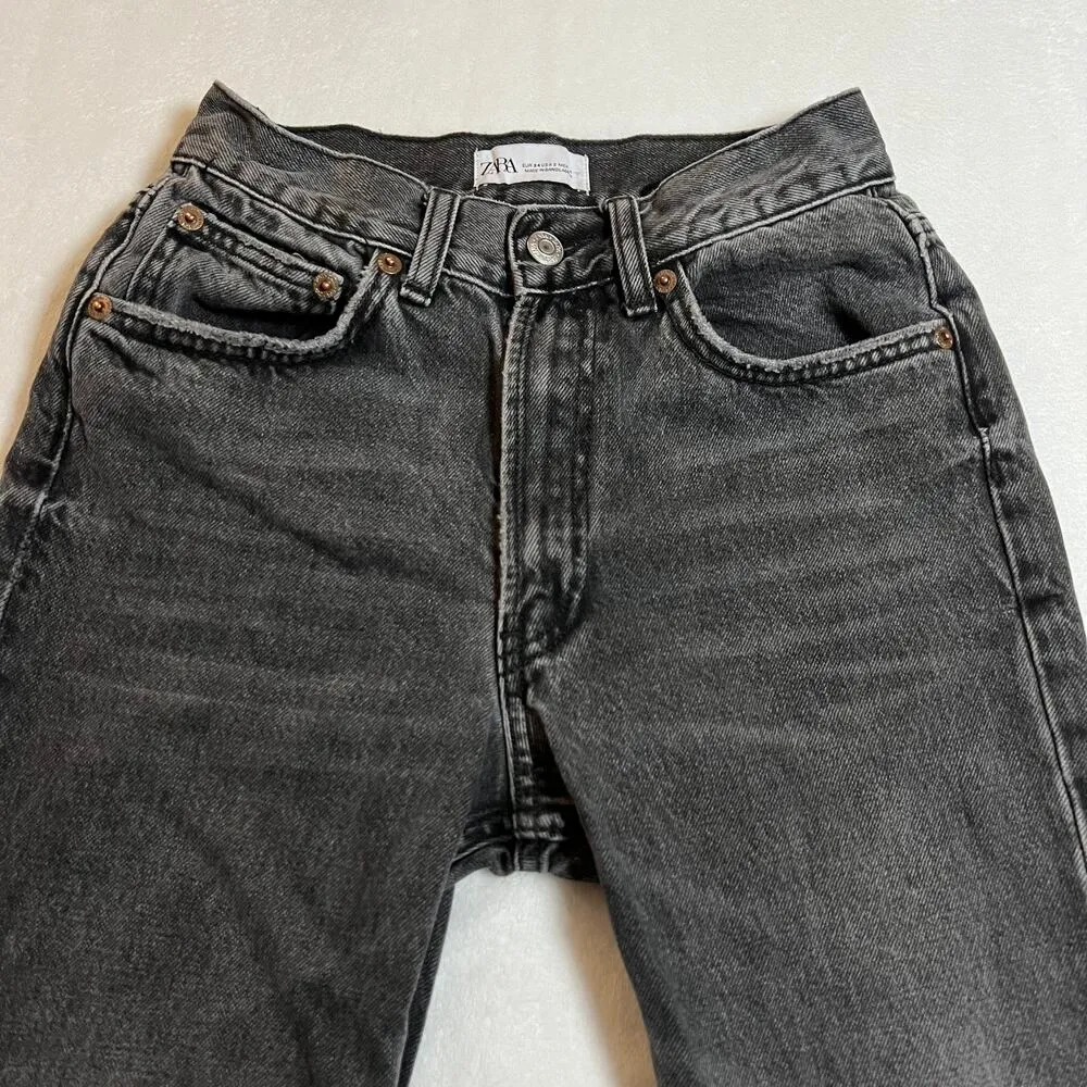 Zara Mid Rise Straight Leg Jeans Size 2 Casual Y2K Cotton Grunge 90s 2000s - Image 3