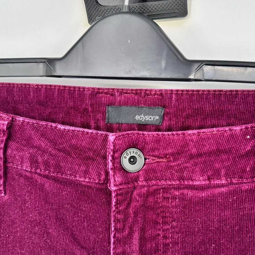 Edyson Hampton Skinny Burgundy Corduroy Pants size 32 5 Pocket Cotton Red - Image 8
