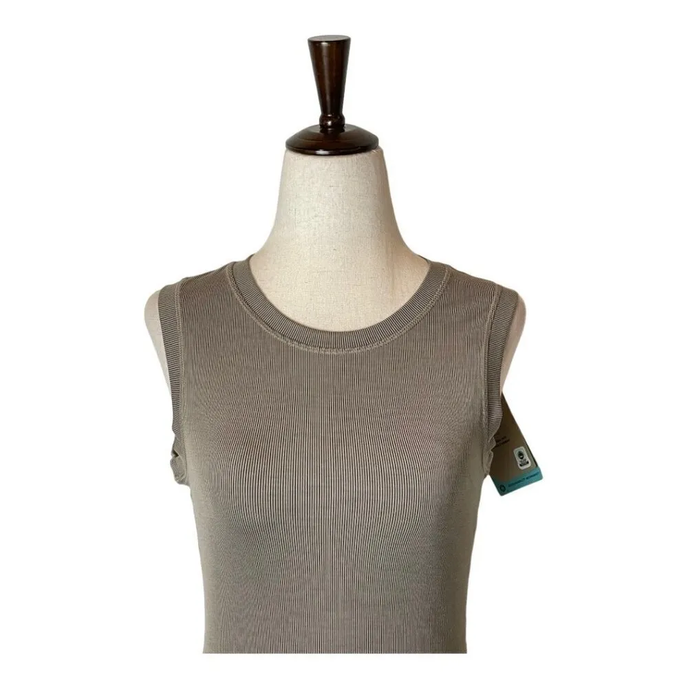 Prana Tan Mink Heather Crew Neck Sleeveless Becksa Dress Size XS - Image 4