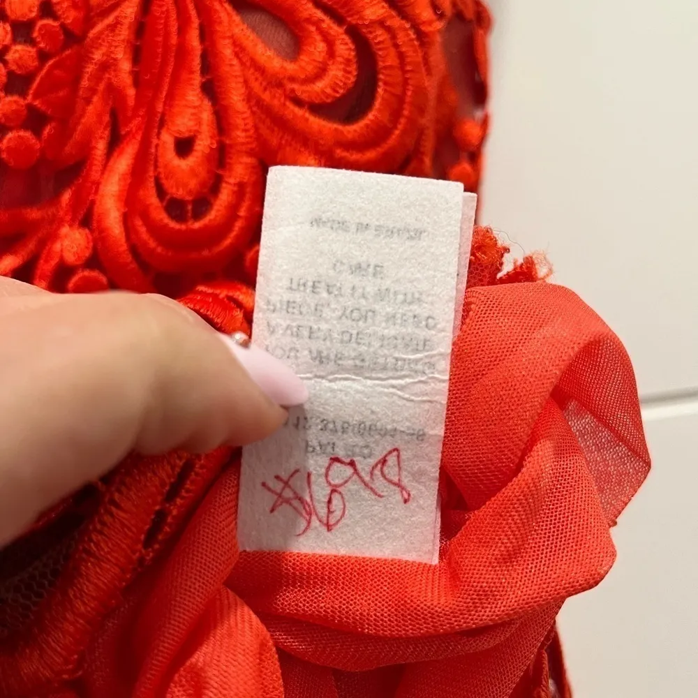 Red PatBO Crochet Maxi Dress Size 10 - Image 10