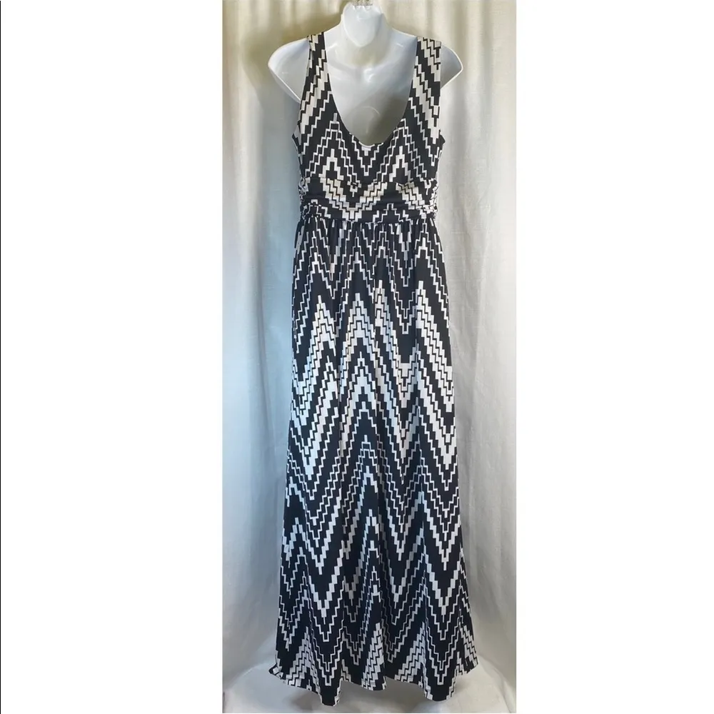 AB Studio Black & White Maxi Dress Medium - Image 8