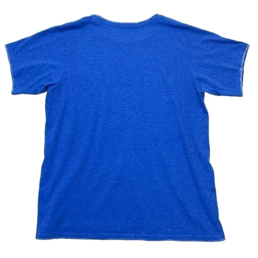 J. Crew Anchor T-shirt Size Large bleach dyed distressed heather blue graphic - Image 3