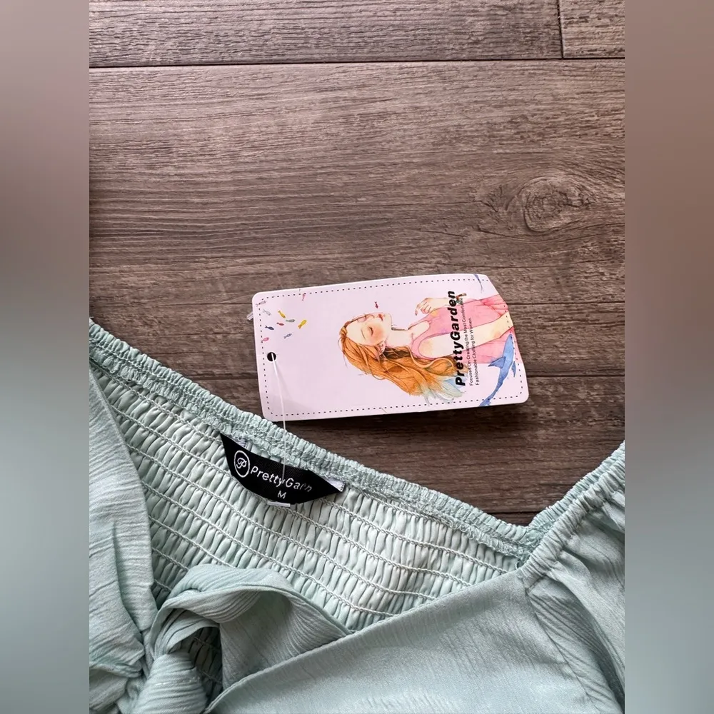 PRETTY GARDEN summer sleeve bow tie ruffle dress 🍒 - Image 12