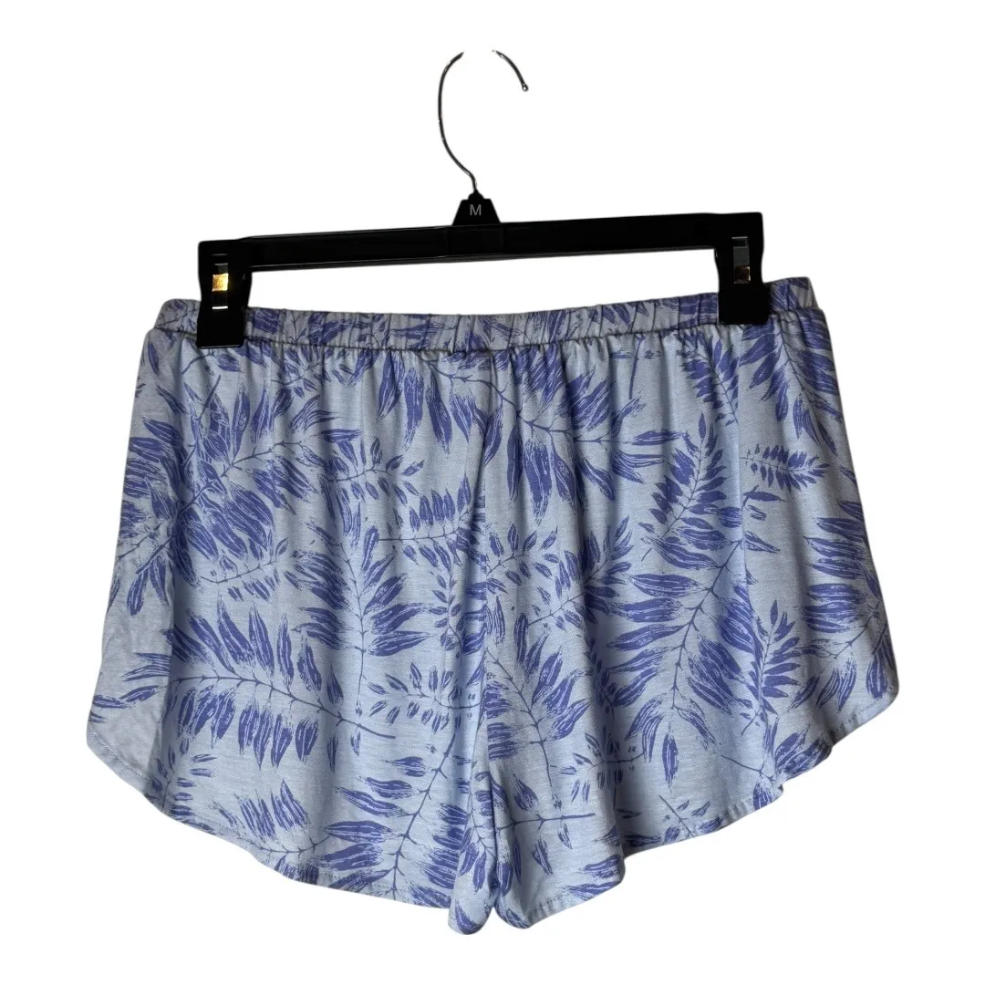 Hale Bob Pajama Shorts Women Medium‎ Blue Purple Palm Print Loungewear Casual - Image 3
