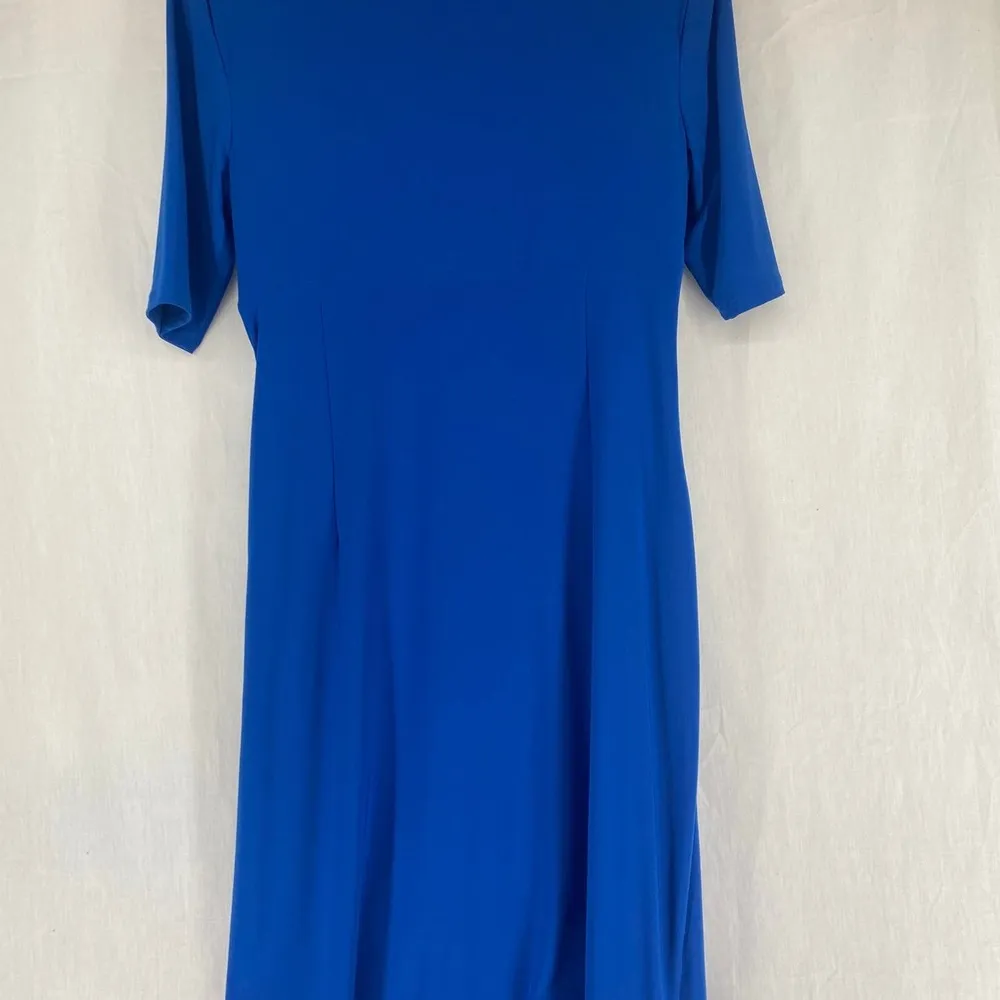 Lauren by Ralph Lauren Bodycon Ruched Jersey Dress Royal Blue womens sz 10 - Image 5