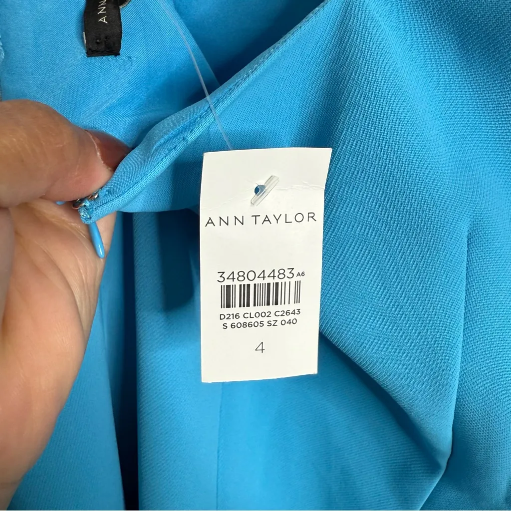 NWT Ann Taylor Square Neck Hi Low Flare Dress In Blue Style 608605 Size‎ 4 - Image 11