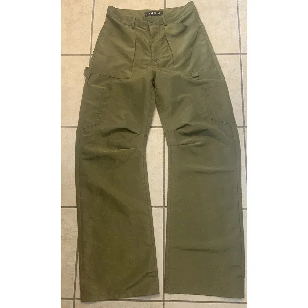 lioness miami vice pants Army Green S NWOT fall casual cargo low rise $98 y2k - Image 5