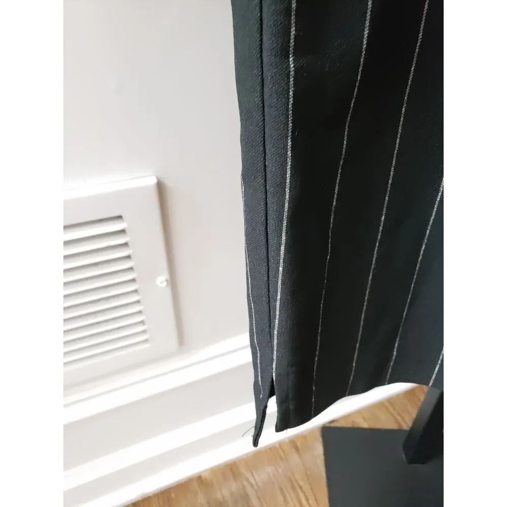 CATO Pants Womens Size 24W Black White Striped Slim Fit High Rise Ankle Slit - Image 12