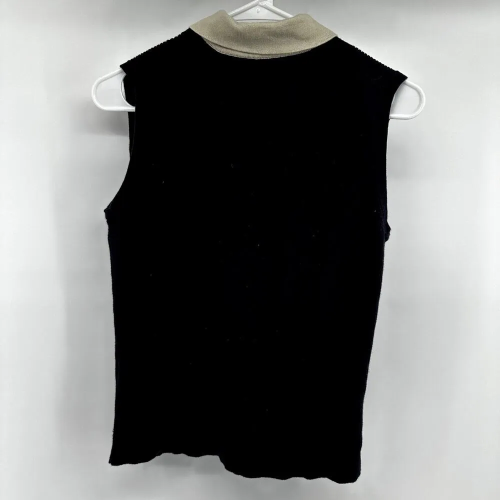 VTG Christopher & Banks Collared Sweater Vest Y2K Button Ribbed Preppy Small - Image 4