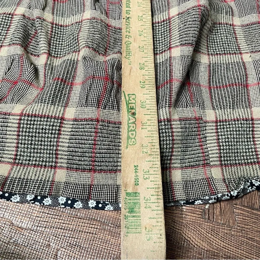 Vincent Jalbert womens plaid Edwardian midi skirt couture‎ handmade in France 38 Tan Size 8 - Image 7