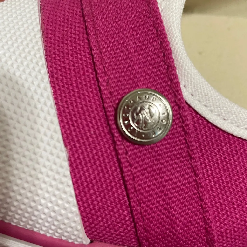 Longchamp Fuchsia and White Canvas Flats - Image 6