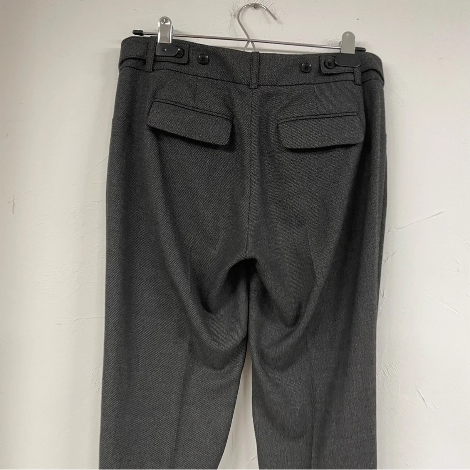 BCBGMaxAzria Grey Houndstooth Womens Slim Fit Chino Trouser Dress Pants S Work - Image 11