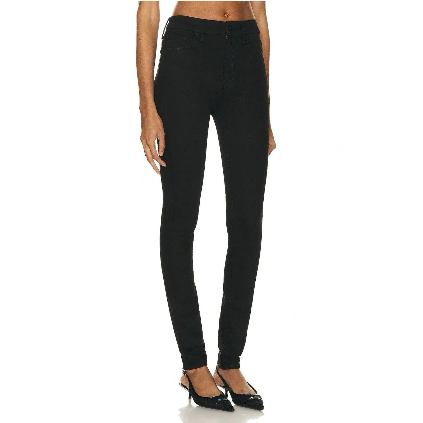 Mother High Waisted Looker Jeans Skimp Lasting Impression (Black) 24 MSRP $218.0 - Image 2