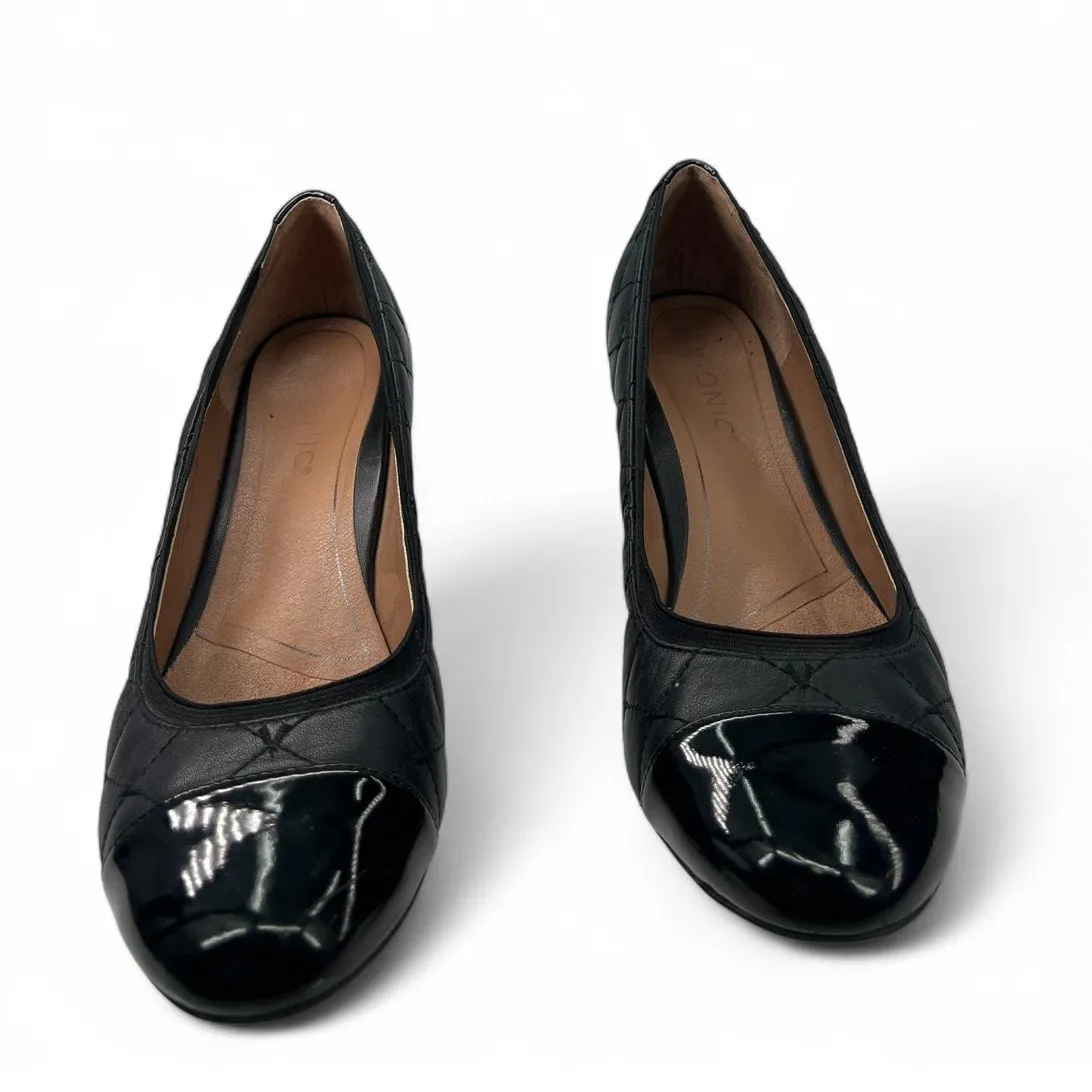 Vionic Ruby Quilted Leather Block Heel Pump 8 Slip On Stretch Womens - Image 3