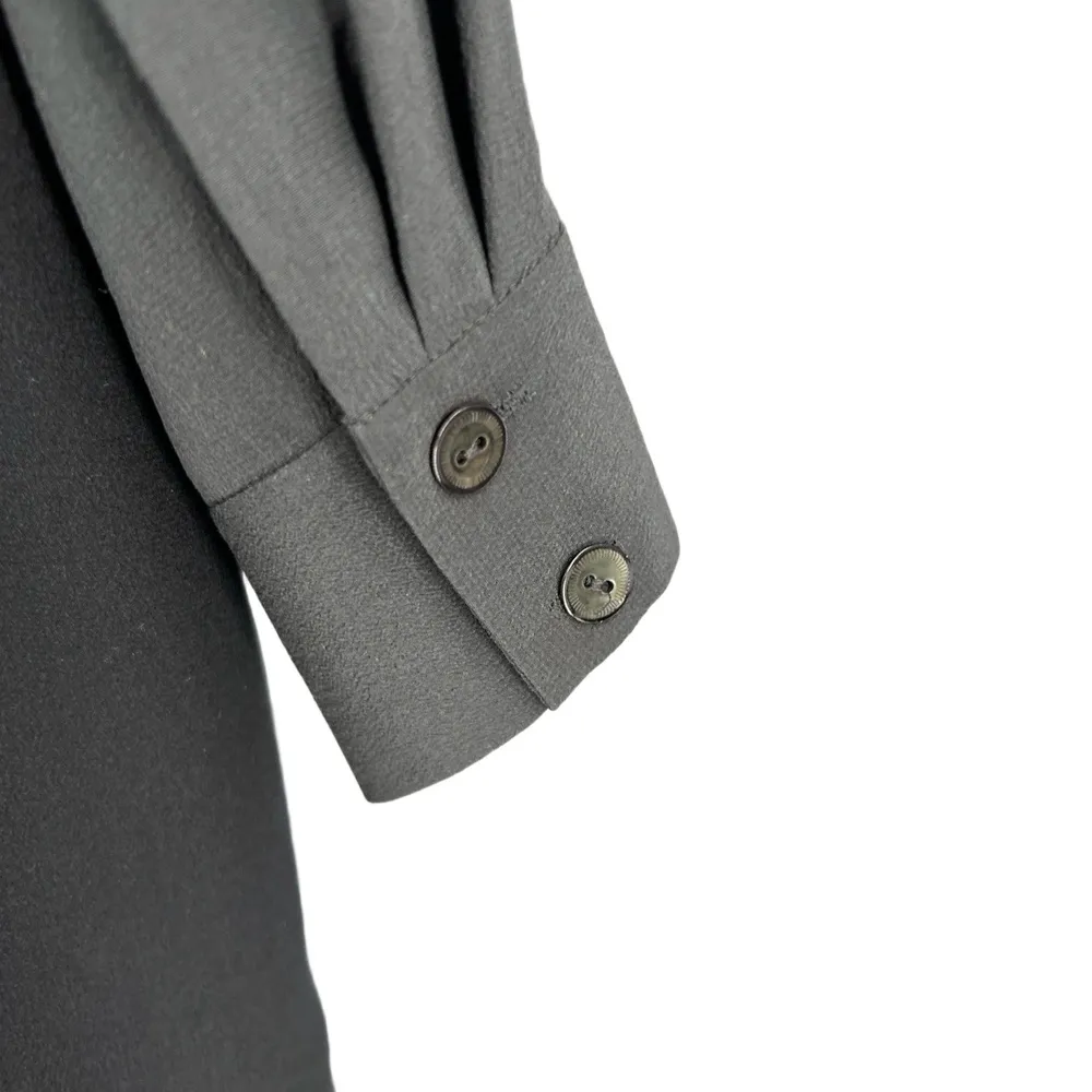 Eileen Fisher Tunic Dress Black Silk Colorblock Minimalist Modern Office Size LP - Image 3