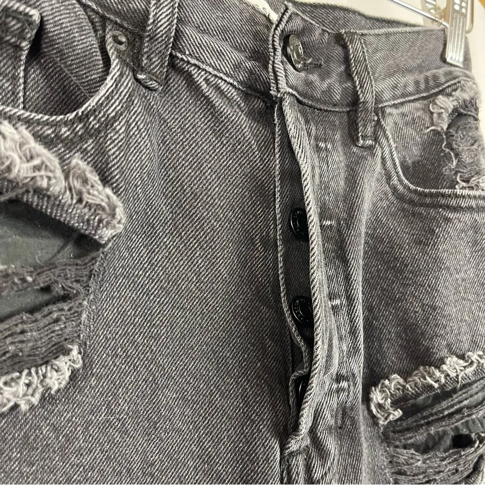 Pacsun Ultra High Rise Slim 25 Distressed Raw Hem High Waist Jeans Button Fly - Image 5