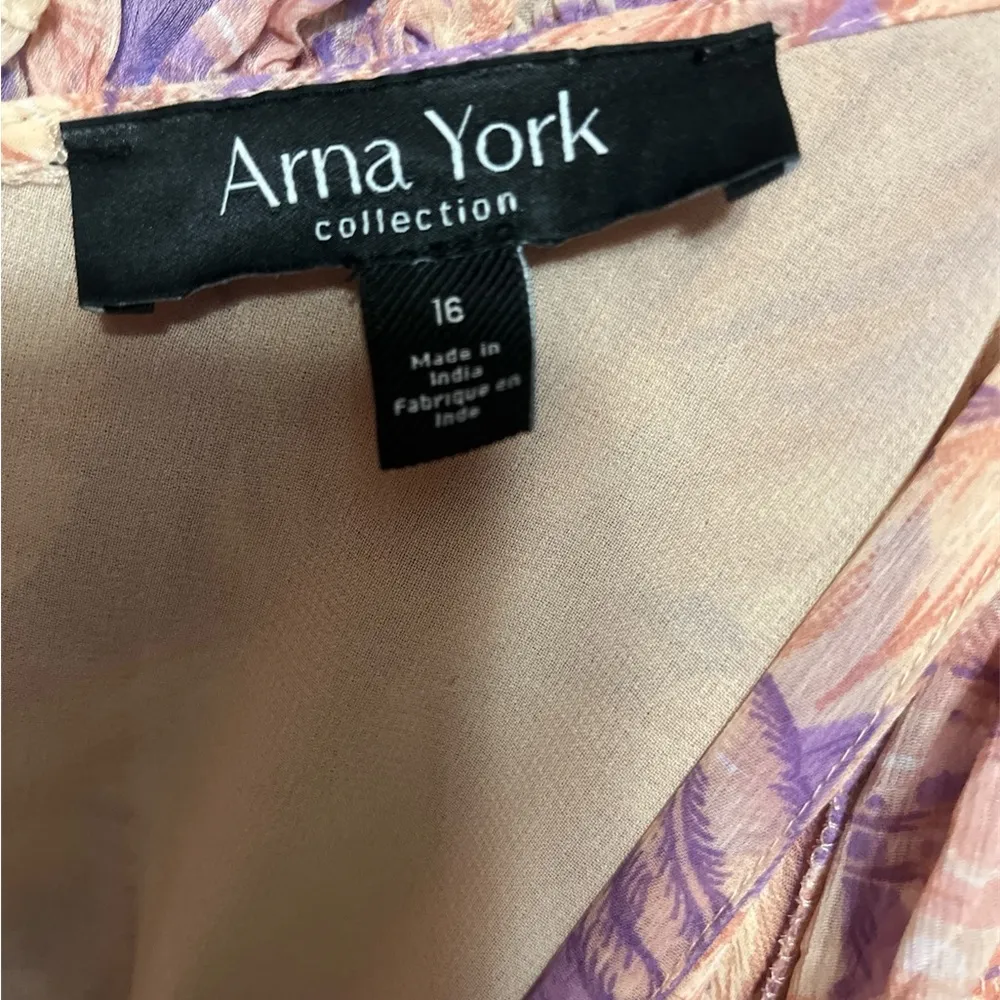 Floral Ruffle Maxi Dress in Purple and Cream Size 16 - Image 5