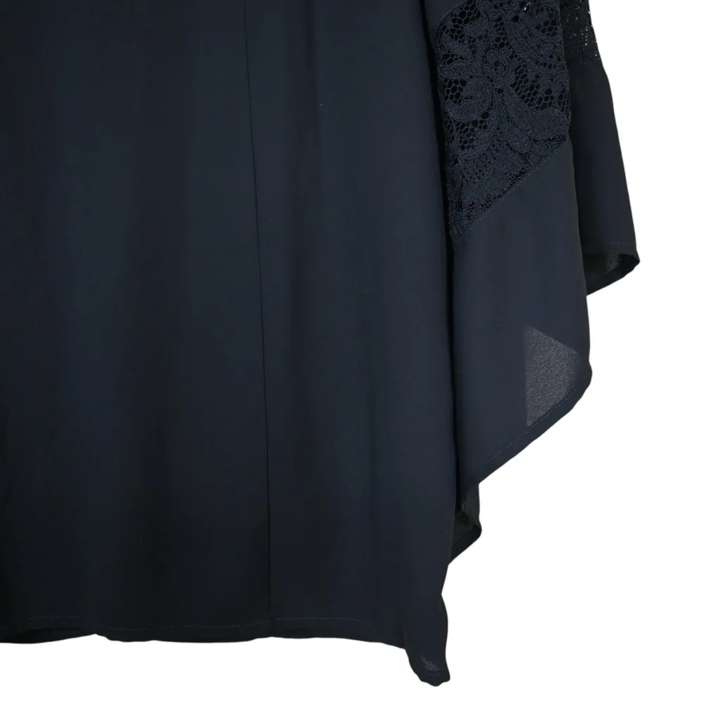 Express Women's 4 Black Bell Sleeve Lace Lined Mini Dress - Image 7