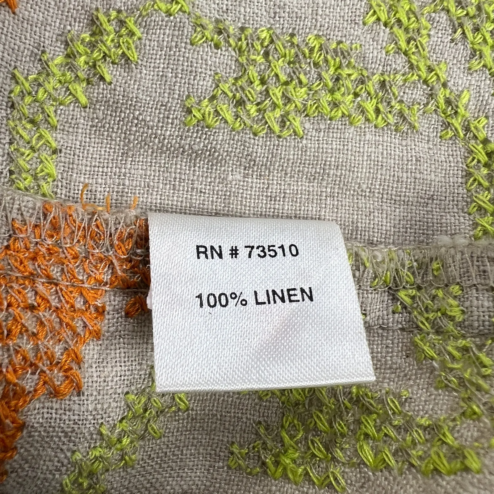 Uncle Frank Linen Cross Stitch Off Shoulder Tunic Peasant Dress Flax Size M - Image 4