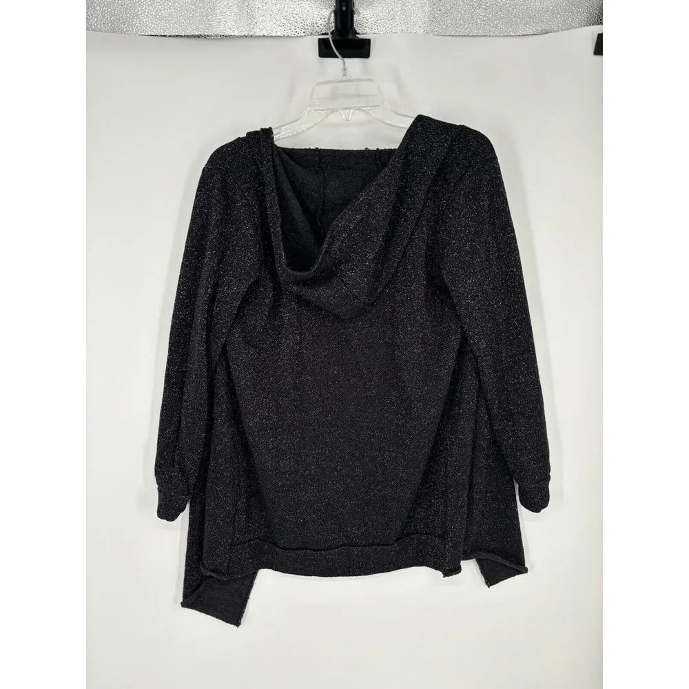 Juicy Couture Cardigan Sweater Hooded Sparkly Glitter Metallic Holiday Cute Sz S - Image 2