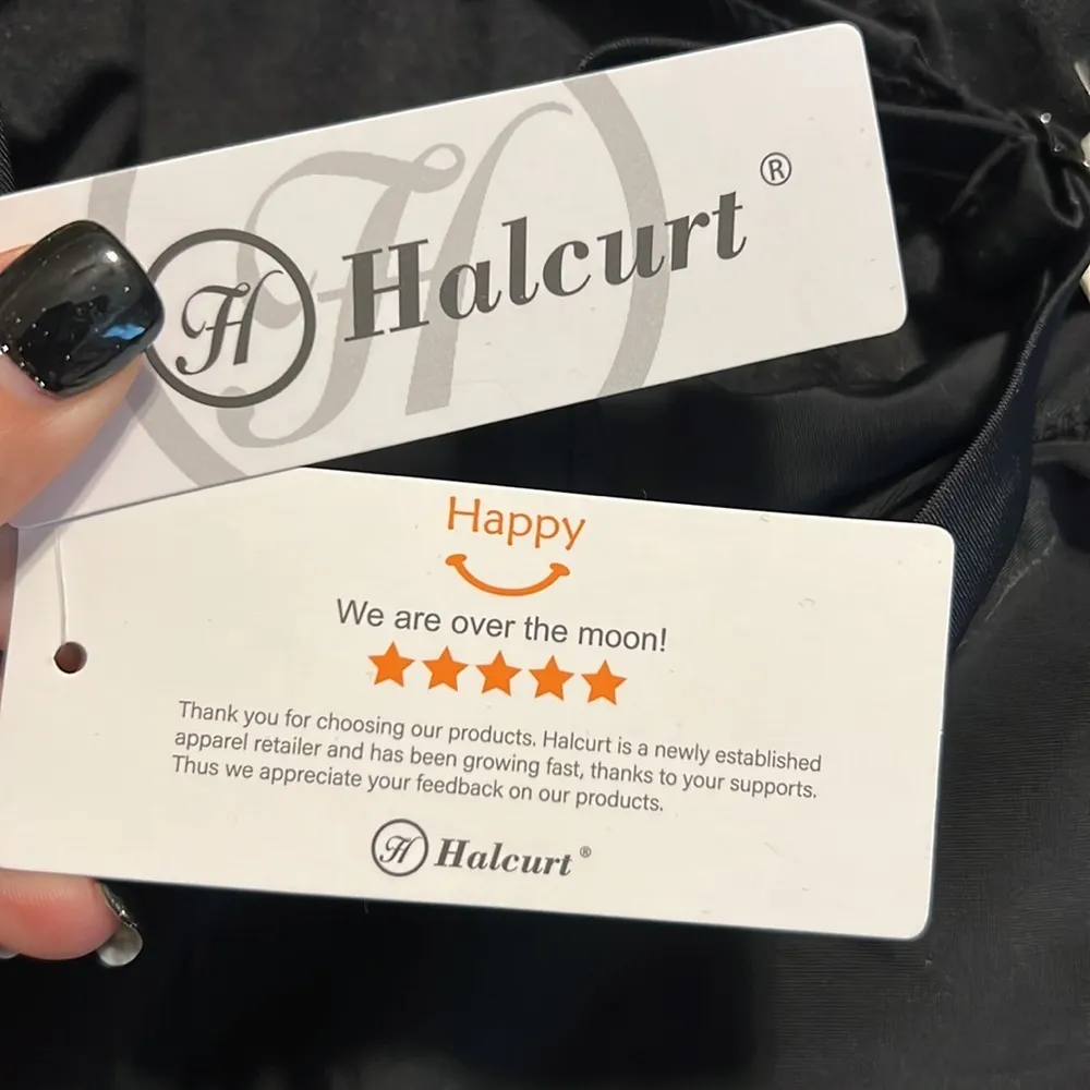 Halcurt women's v neck built in bra side drawstring tankini top adjustable strap Black Size undefined - Image 8