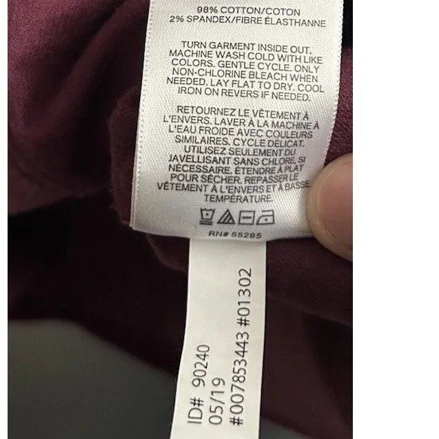 EXPRESS Women Medium Corduroy Button Front Pinafore Burgundy Dress  Retro 70s - Image 5