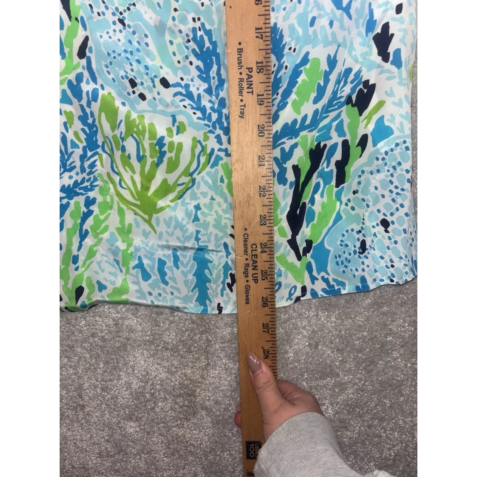 Lilly Pulitzer Let's Cha Cha Elsa Silk Top - Blue Green Small - Image 8