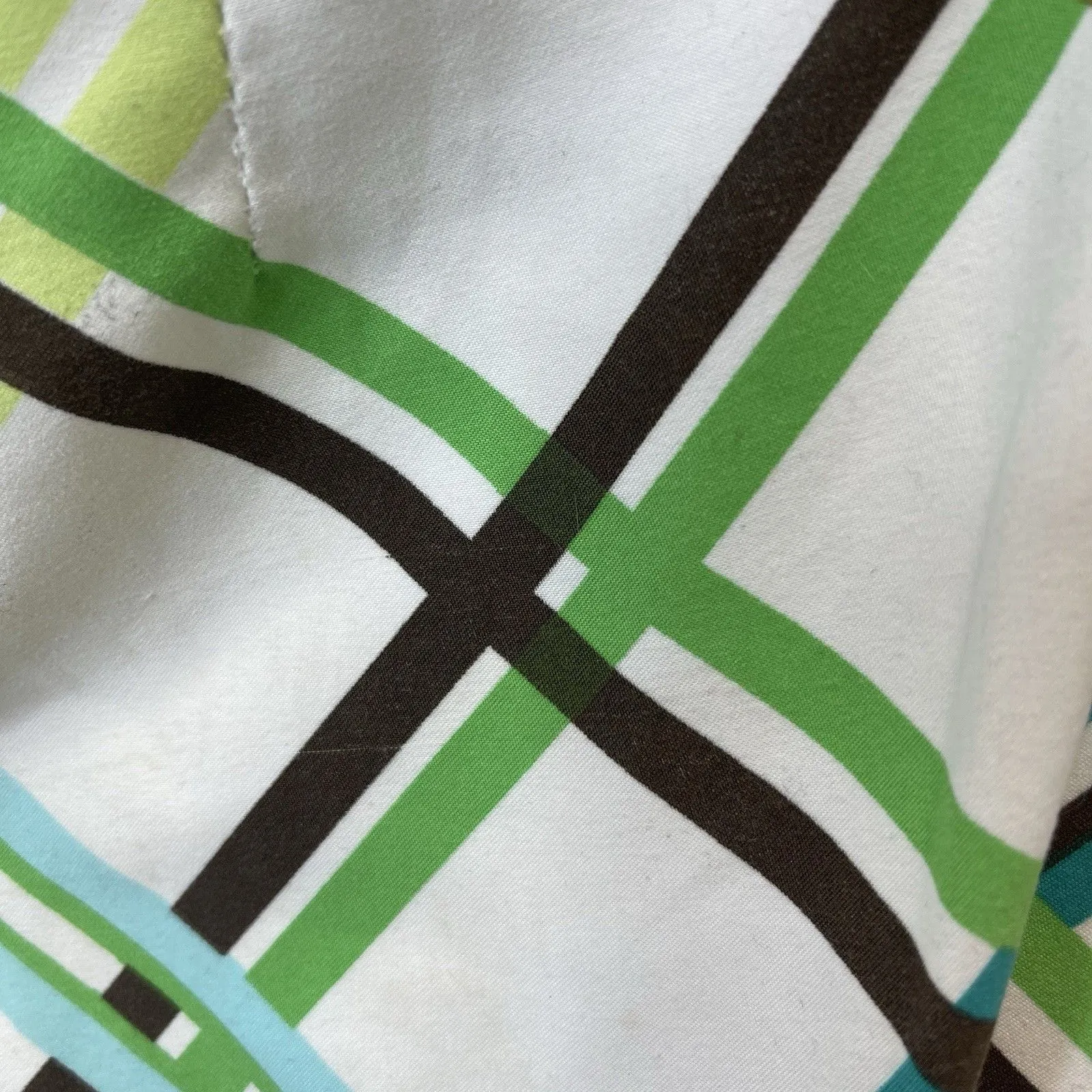 Vintage Y2K Roxy Board Shorts Womens Sz 5 White Blue Green Brown Plaid - Image 9