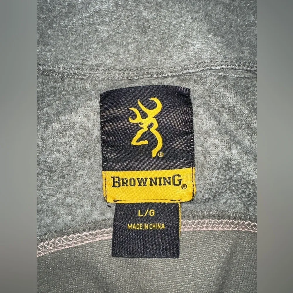 EUC Browning For Her Fleece Jacket Womens Sz Large gray  Long Sleeve Zip Closure - Image 5