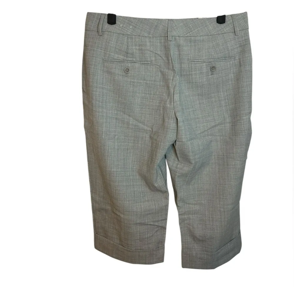 Express Editor Light Gray Cuffed Capri Trousers - Image 2