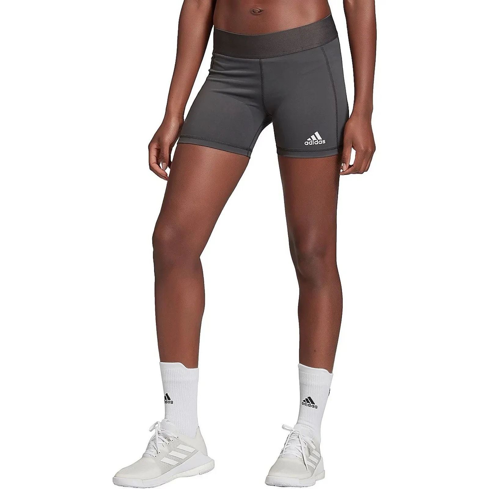 adidas Training Tech fit 3 Bar logo waistband tight shorts in grey L - Image 7