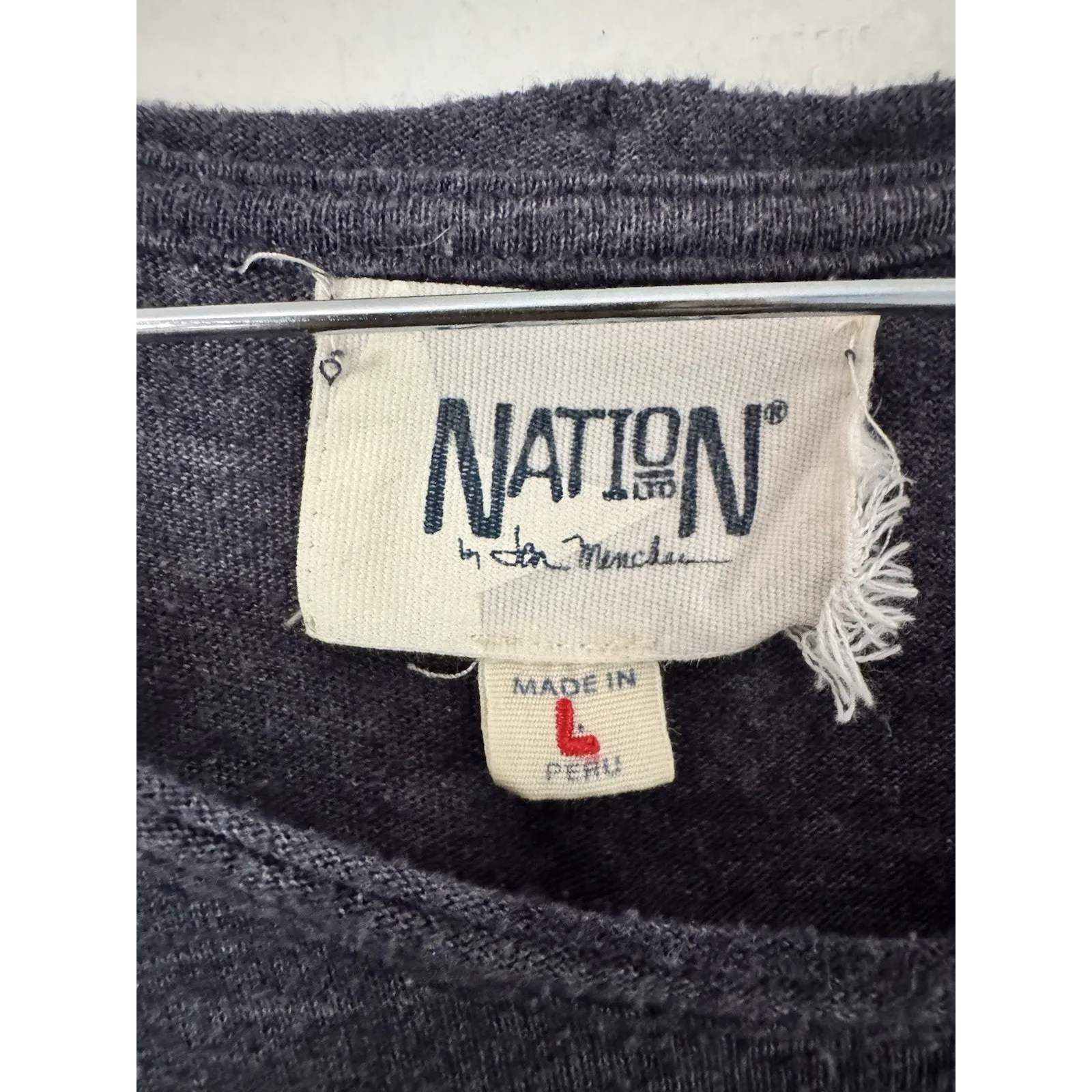 Nation LTD Dress Size Large Blue Knit Tiered Hem Oversized Lagenlook Peru - Image 5