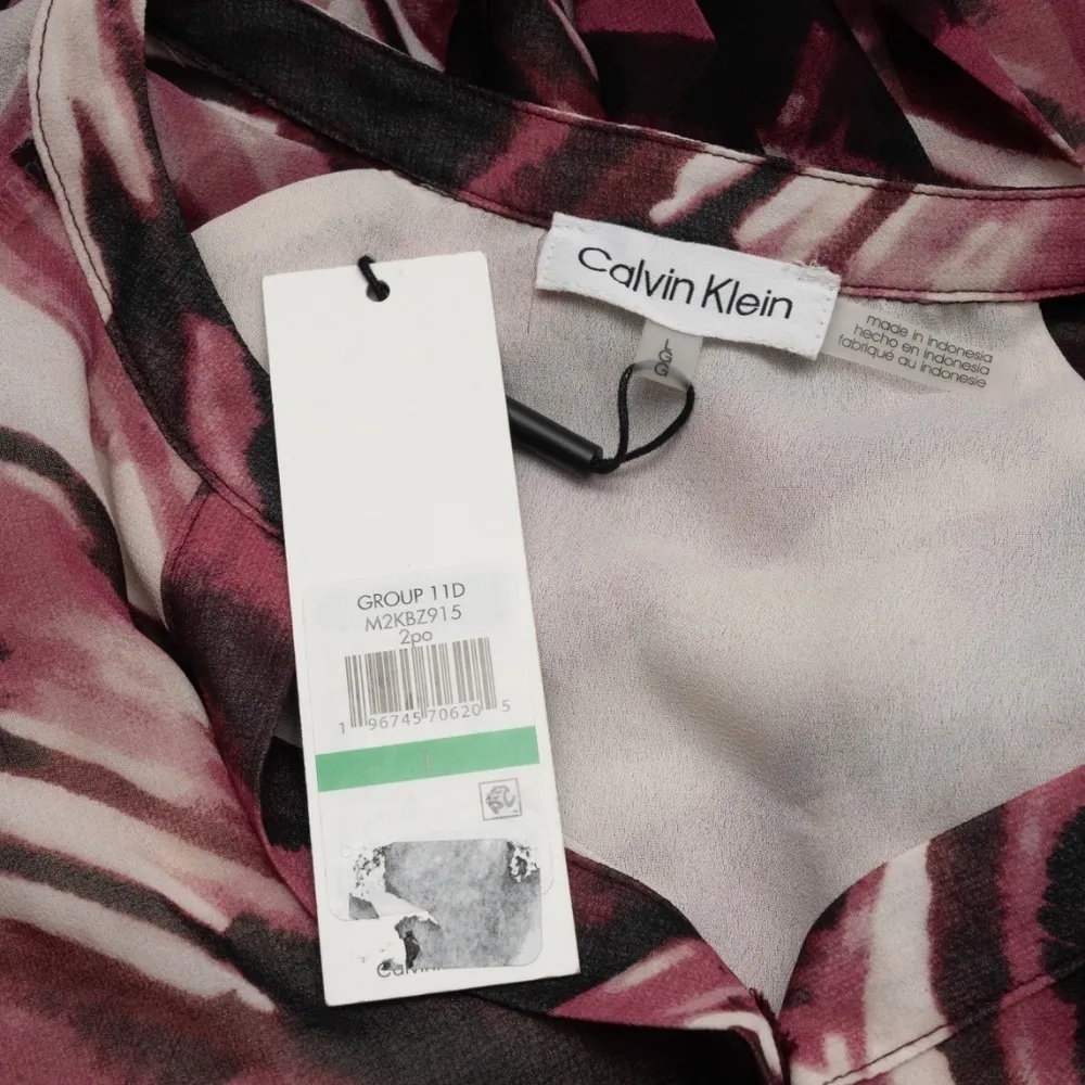 Calvin Klein. Chiffon Banded Collar Shirtdress. - Image 8