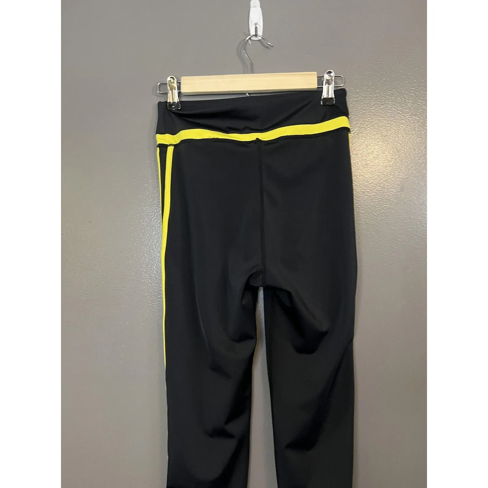 Balera Pants Womens Small Black Yellow Stripe Dance Leggings MT10509 Nylon - Image 5