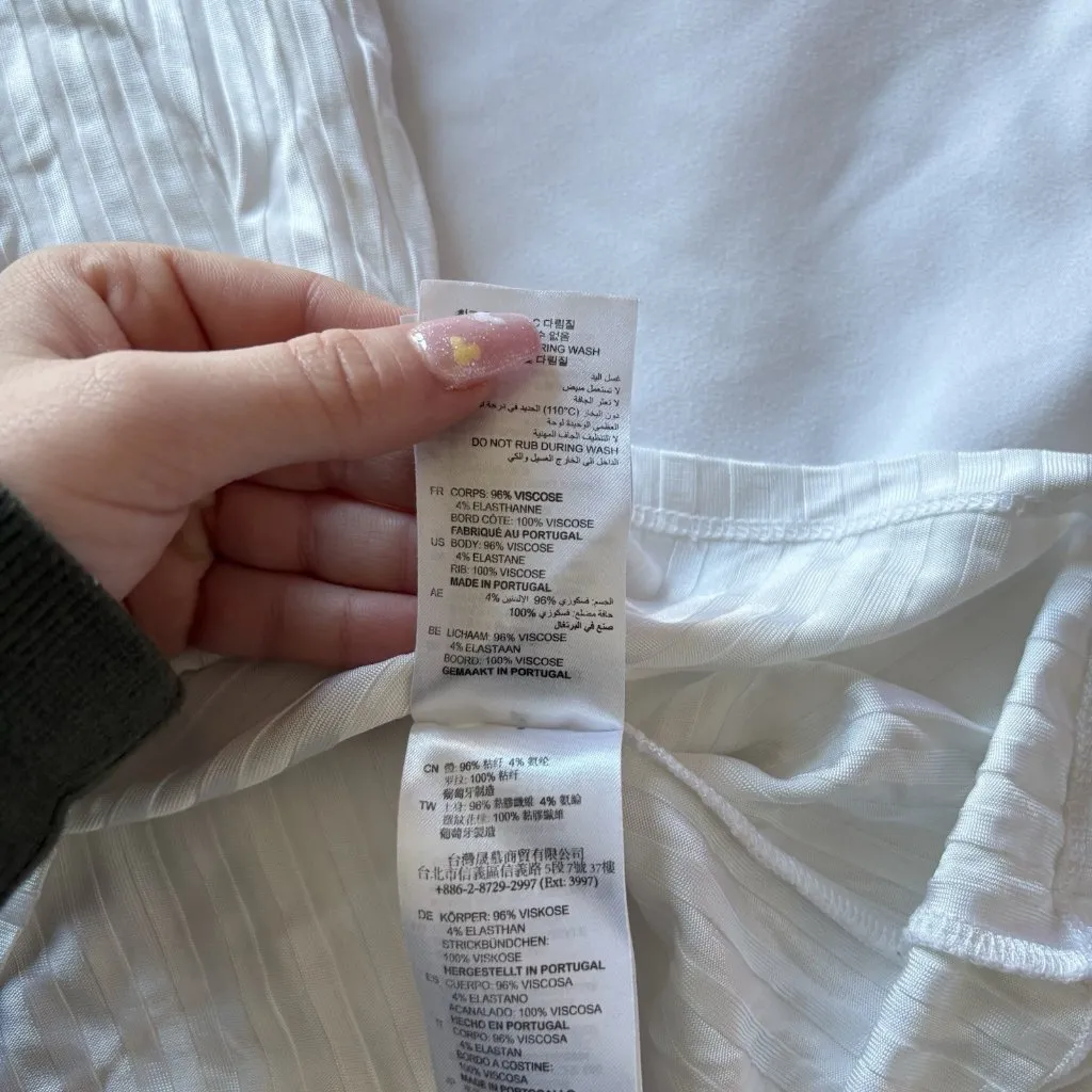 Sandro Paris Womens Size 2 Tank Top Blouse White Striped Viscose Office Business - Image 8