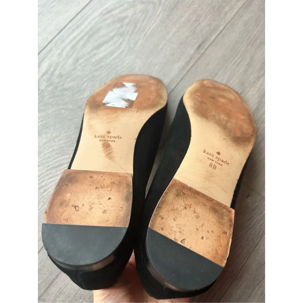Kate Spade Signature Claudia Suede Flat Loafer Black size 8  leather upper - Image 4