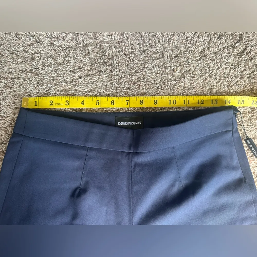 NWT Emporio Armani Navy Blue Wool Trousers Size 40 - Image 5