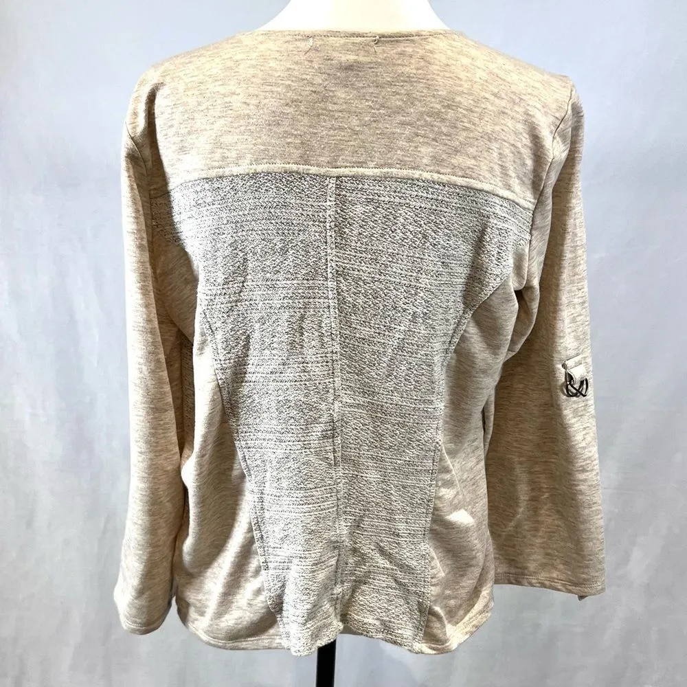 Maurice’s cream waterfall cotton blend cardigan sweater jacket size large - Image 3