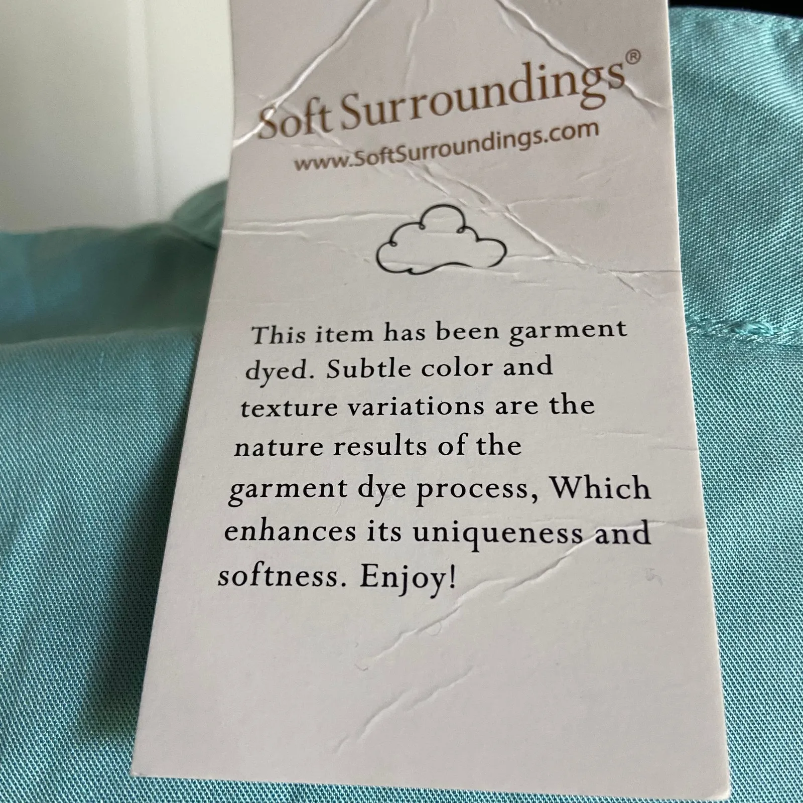 Soft Surroundings Womens Tunic M Artista Turquoise Blue‎ Embroidered Floral NEW - Image 4