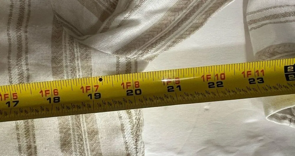 Entro drop waist cream tan tier lined neutral dress ruffle sleeve L vacation - Image 7