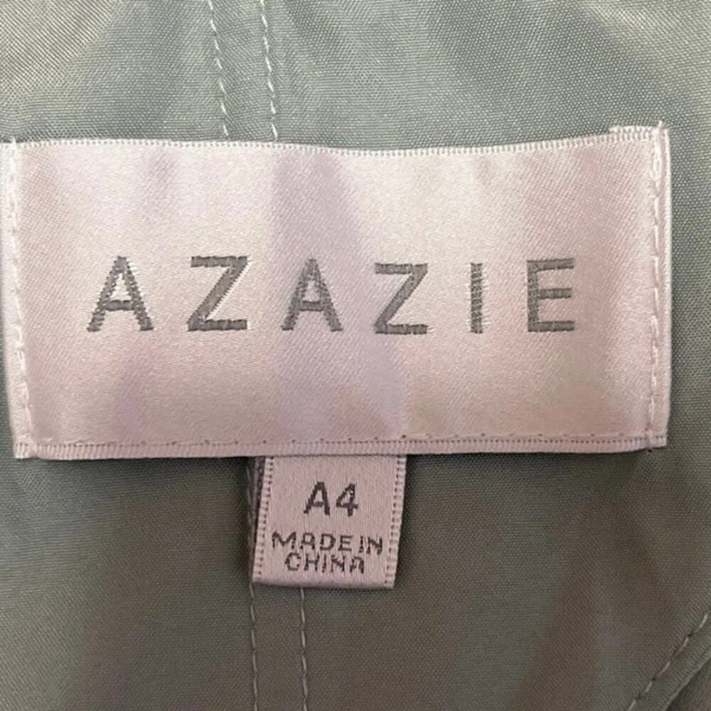 AZAZIE Womens Satin Delmar Green Halter Sleeveless Bridesmaid Maxi Dress Size 4 - Image 10