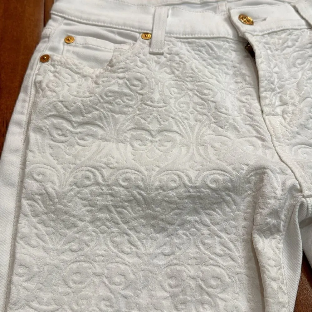 NWOT 7 FOR ALL MANKIND Skinny jeans Jacquard Pattern size 26 - Image 3