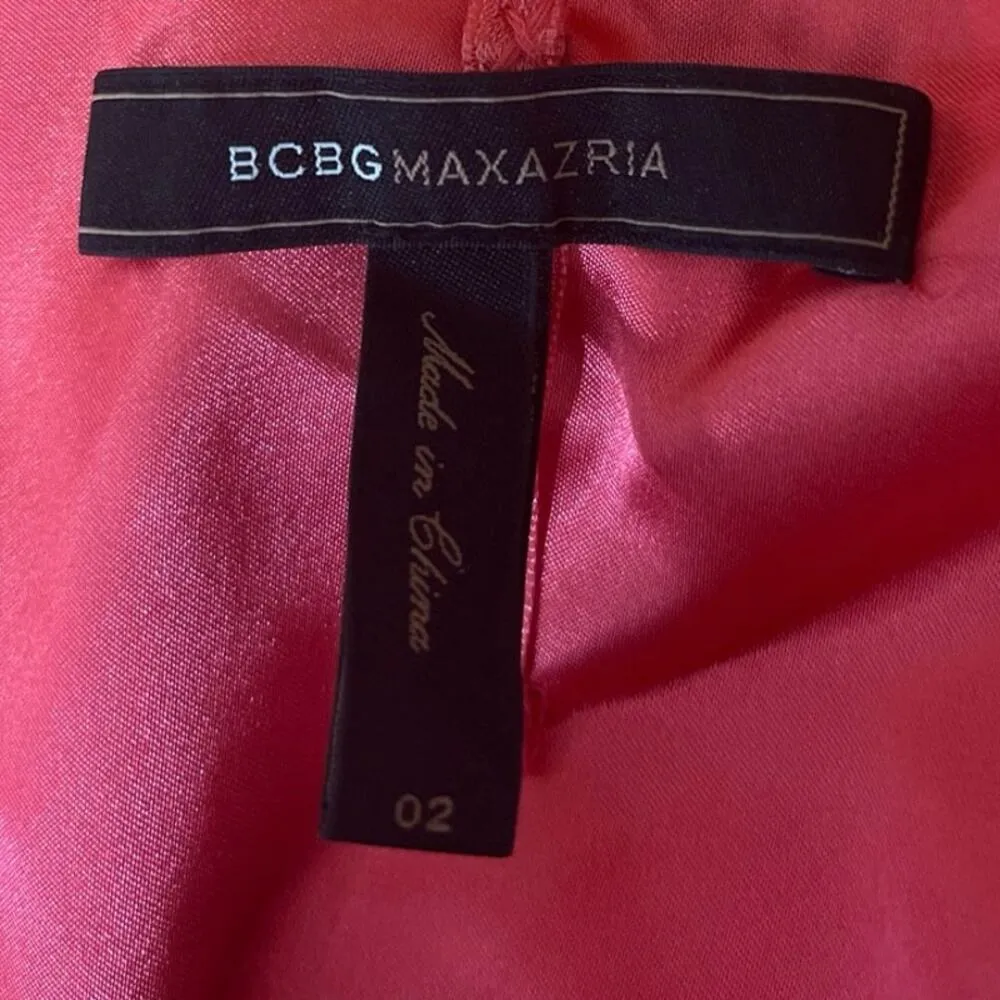 BCBGMaxazria Pink 100% Silk Bow Spaghetti Cami Camisole Mini Tank Slip Dress 2 - Image 5