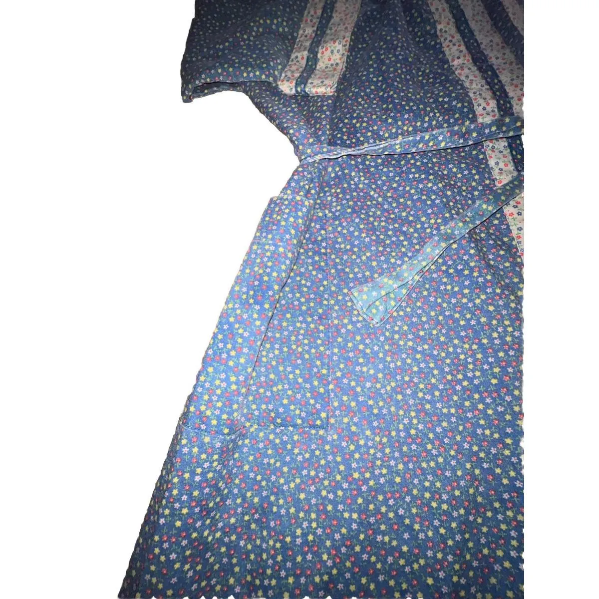 Vintage 70s Berkleigh Juniors Blue Floral Cottagecore Cotton Robe Size undefined - Image 3