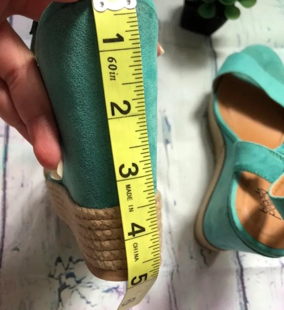 brand teal/aqua suede wedges - Image 6