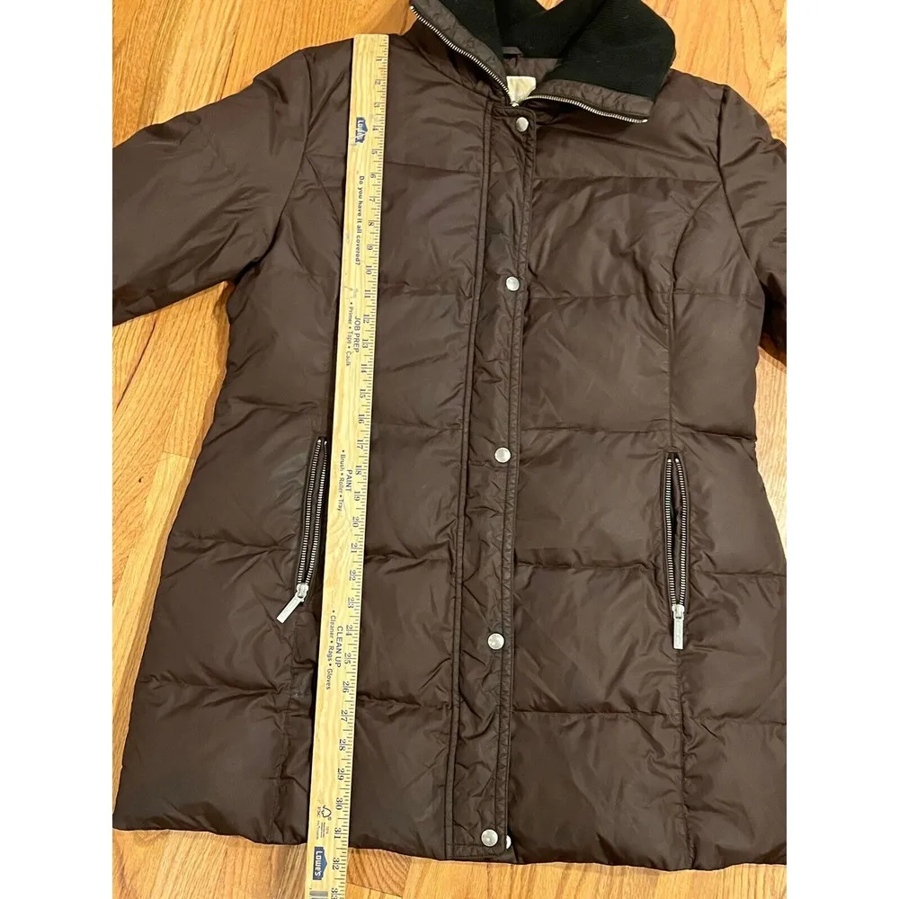 Michael Kors Brown Down Filled Full Zip Warm coat Size Large - Image 8